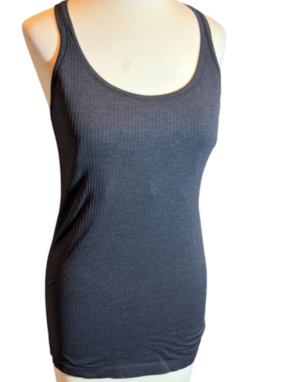 Lululemon Dark Gray Scoop Neck Ribbed Tank Top